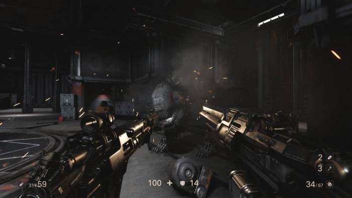 wolfetnstein 2 guns shooting
