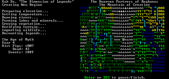 dwarf fortress world generation